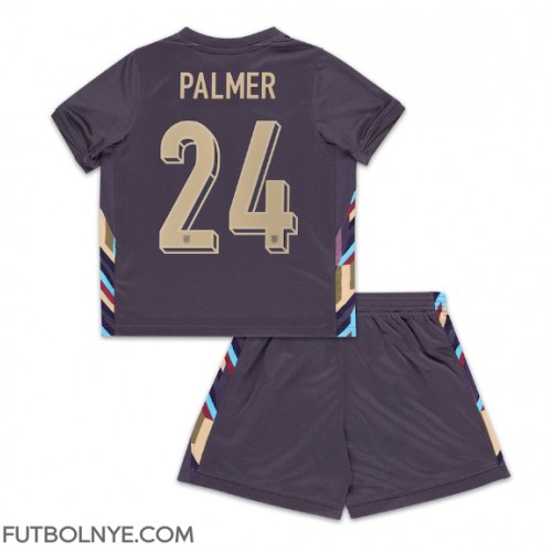 Camiseta Inglaterra Cole Palmer #24 Visitante Equipación para niños Eurocopa 2024 manga corta (+ pantalones cortos)